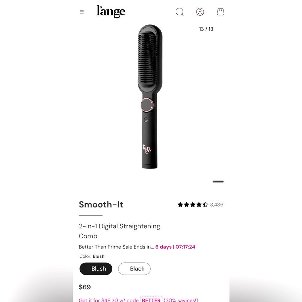 L'ange 2-in-1 Digital Straightening Comb